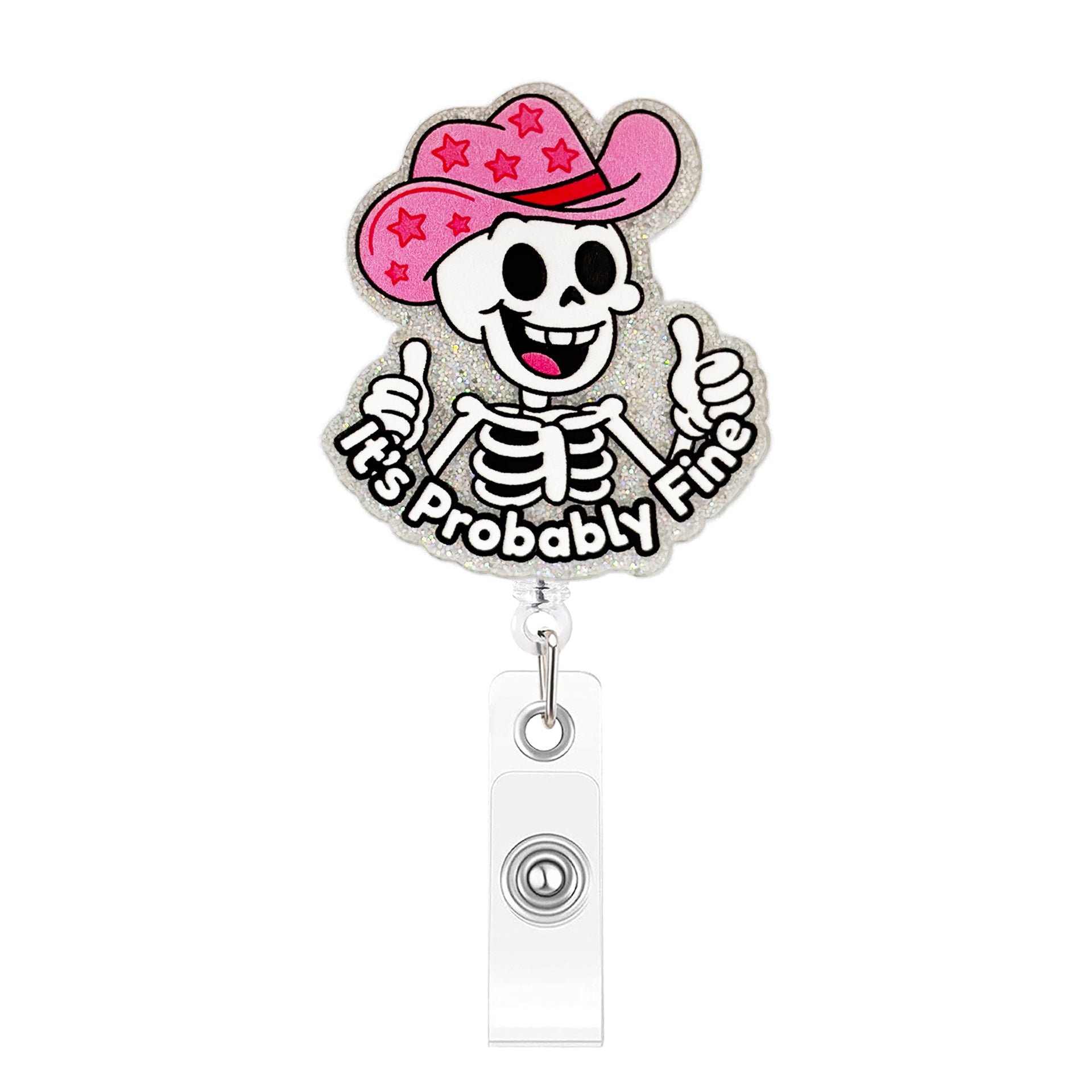 Wholesale Chic  Skull Retractable Badge Holder Plastic ID Card Clip Party Favor Bag Charm