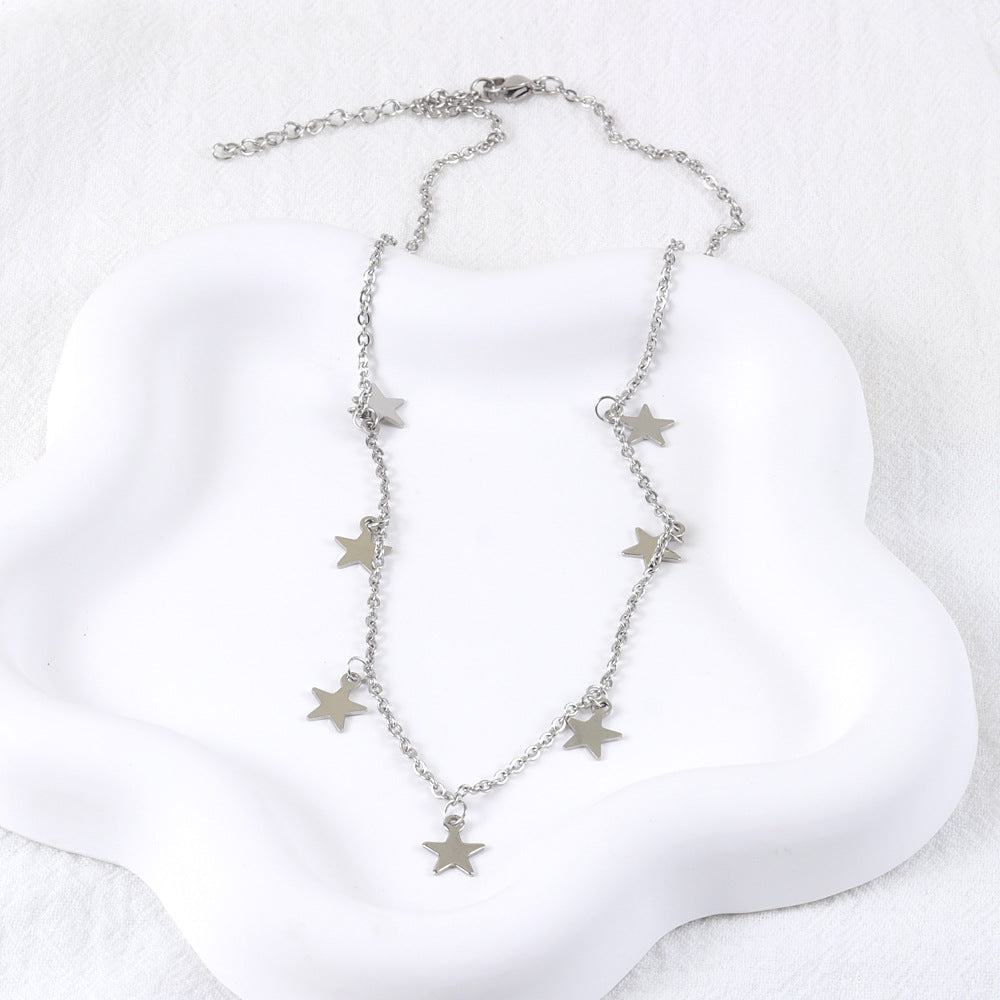 Wholesale stainless steel necklace summer non-fading star necklace
