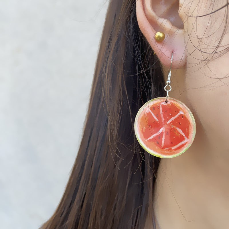 Wholesale Summer Fruit Acrylic Double-Sided Earrings