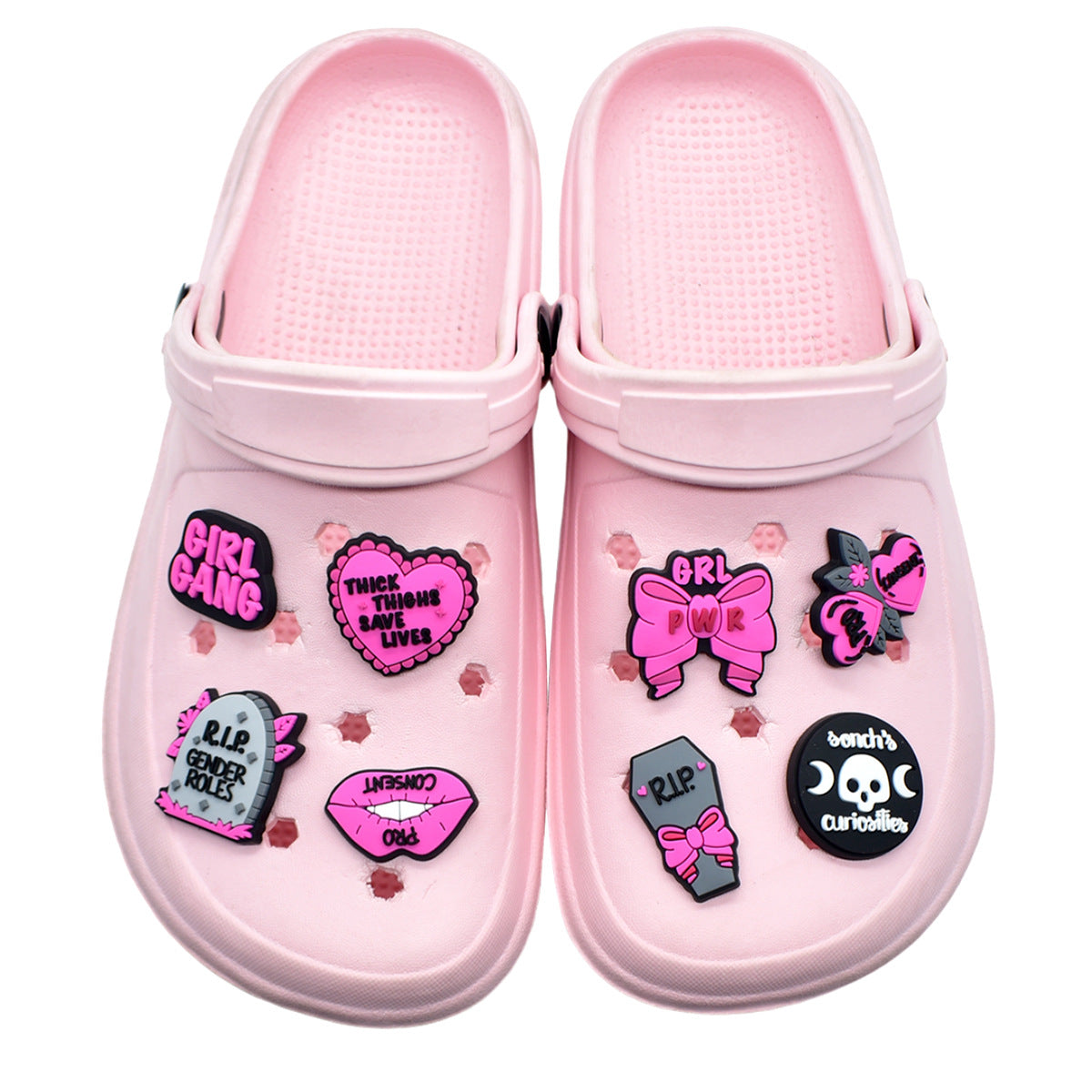 Wholesale  Random 100pcs cartoon coll girl PVC Soft Rubber Shoe Buckle Decoration