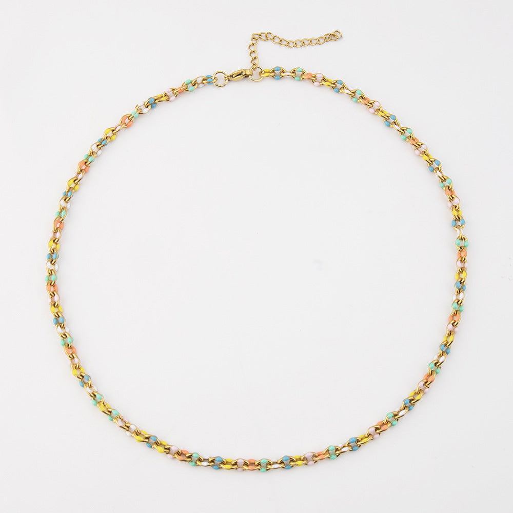 Wholesale Titanium Steel drip necklace  epoxy bracelet jewelry