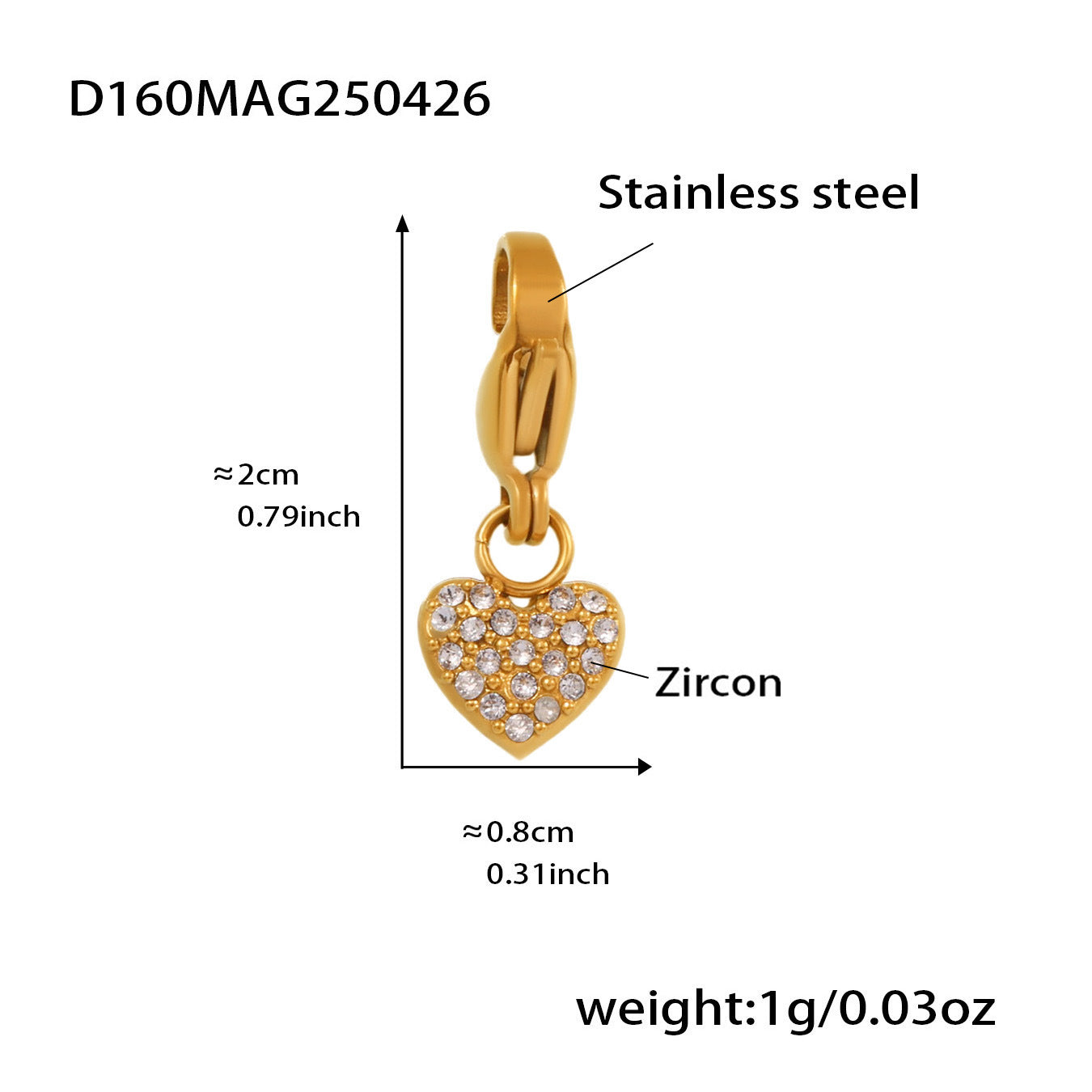 Wholesale Stainless Steel  Love Zircon DIY Multi-accessory Bracelet