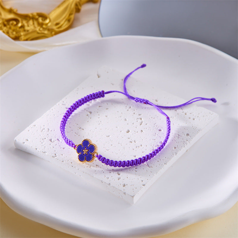Wholesale Alloy Five-petal Flower Hand-woven Bracelet ACC-BT-FanYou003