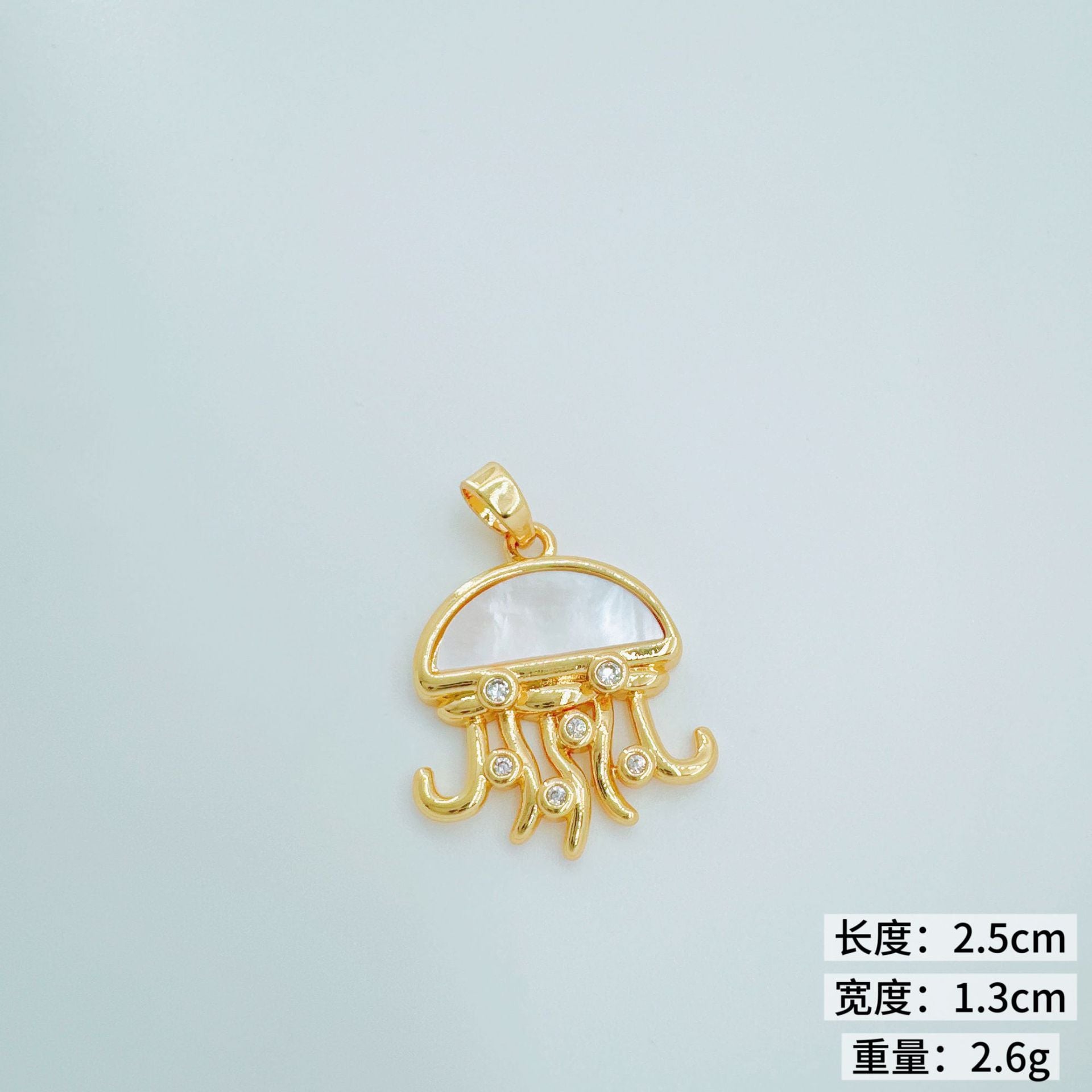 Wholesale Copper Ocean Series Micro-Set Zircon Shell Jellyfish Pendant Necklace Fashion Accessory