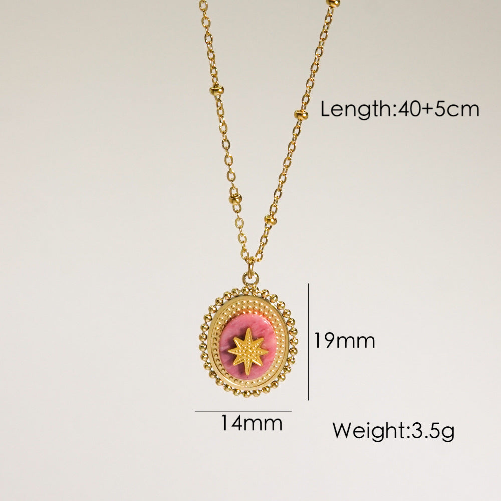 Wholesale  Stainless steel Retro Redstone Series Pendant Necklace