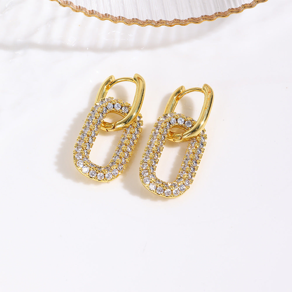 Wholesale  Light Luxury Geometric Rectangular Earrings