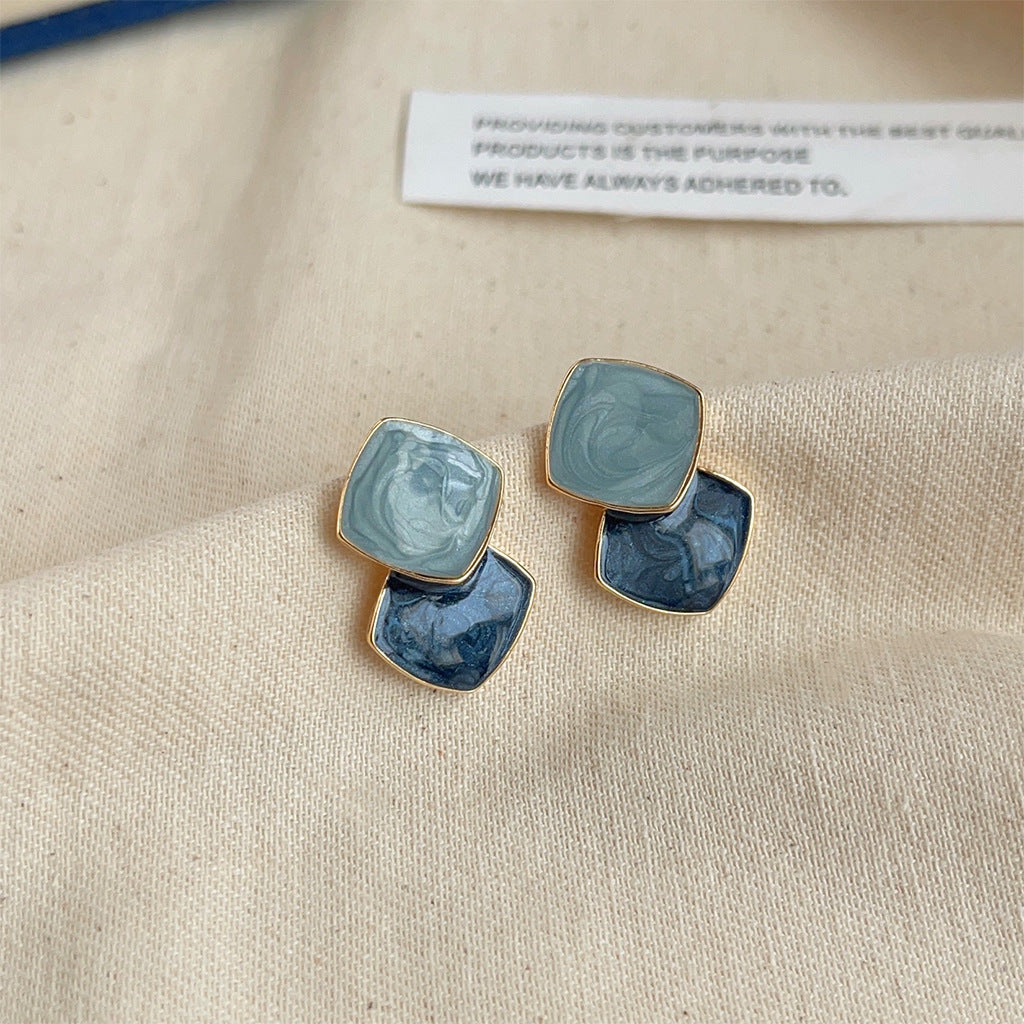 Wholesale Blue Oil Dripping Acrylic Earrings ACC-ES-Eryu008