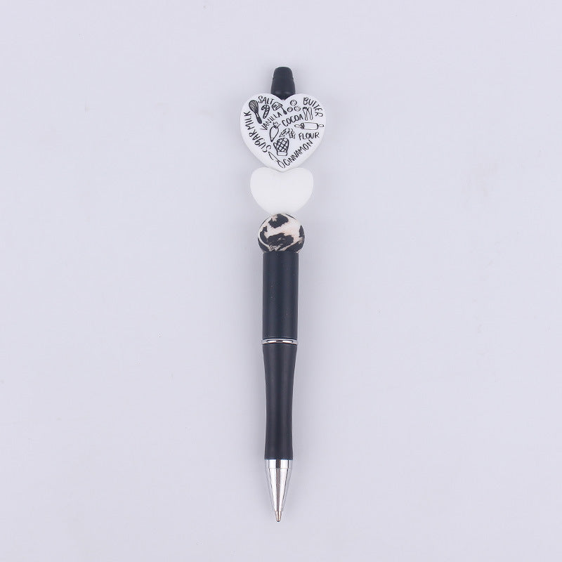 Wholesale Cartoon Love Series Beadable Silicone Beaded Ballpoint Pen