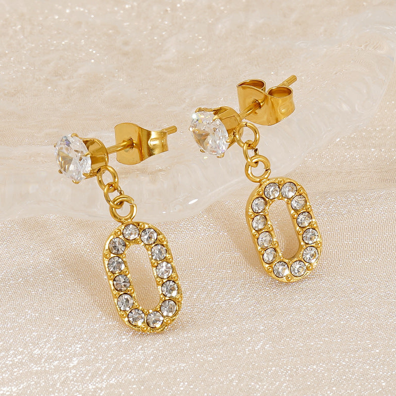 Wholesale Light luxury fashion cross zircon earrings