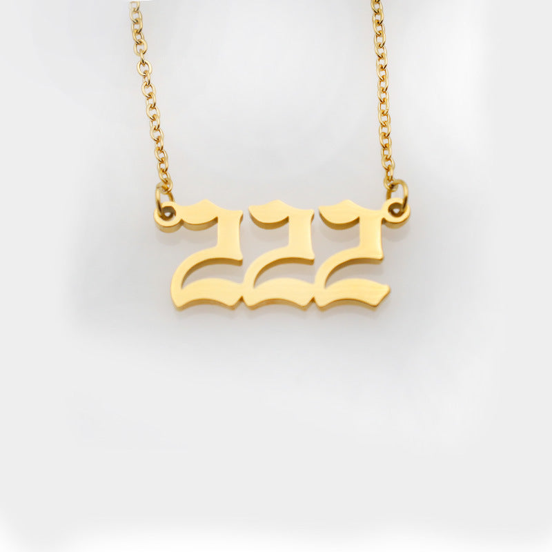 Wholesale Stainless Steel Angel Number Pendant Necklaces ACC-NE-XuanKa001