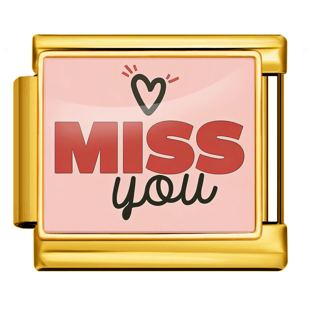 Wholesale 9mm Italian Charm Starter Bracelets DIY Valentine' s Day Heart-Shaped Stainless Steel Composable Bracelet