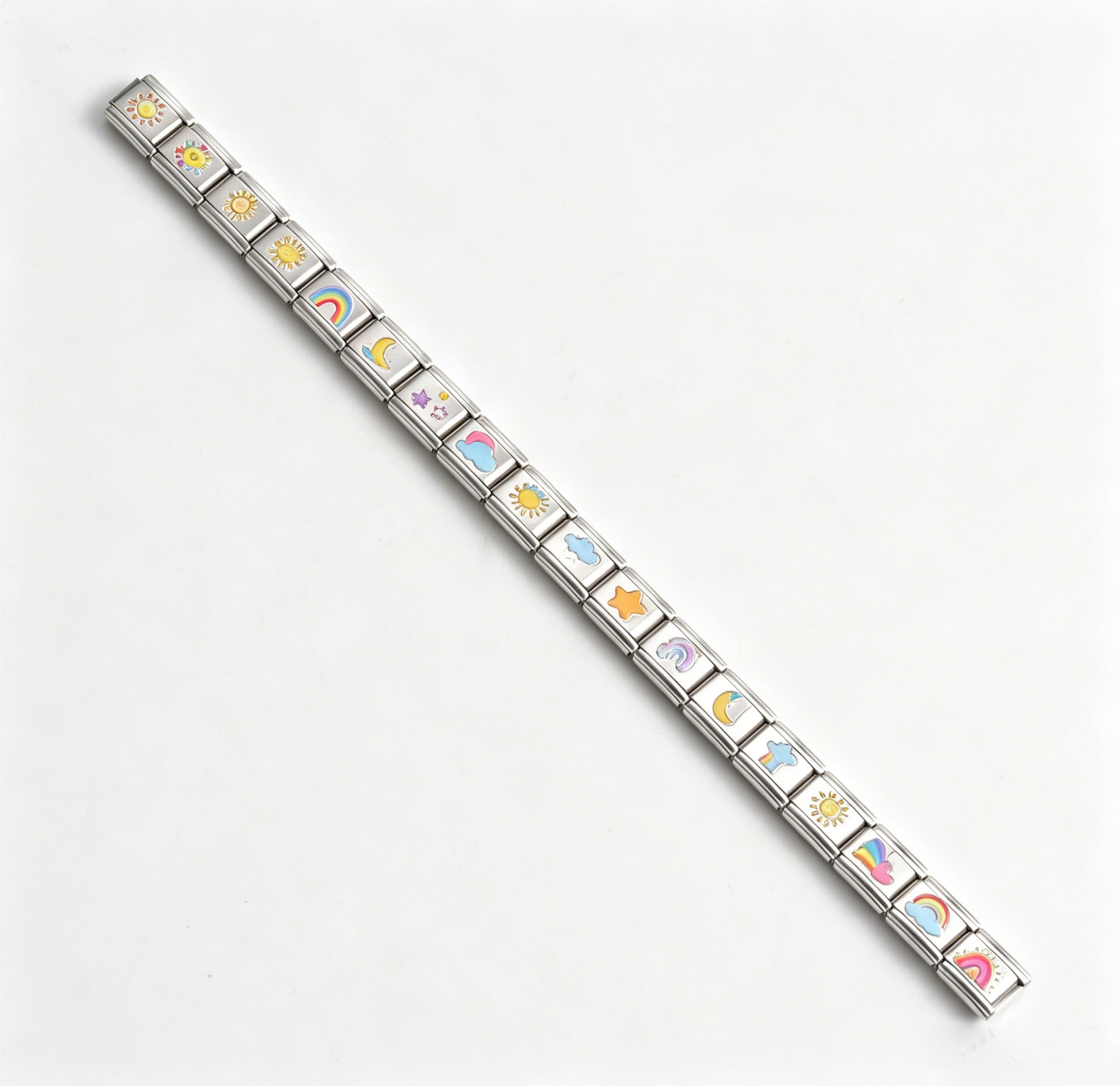 Wholesale Stainless Steel Italian Modular Colorful Bracelet DIY Watch Chain Fashion Accessory Gift for Unisex