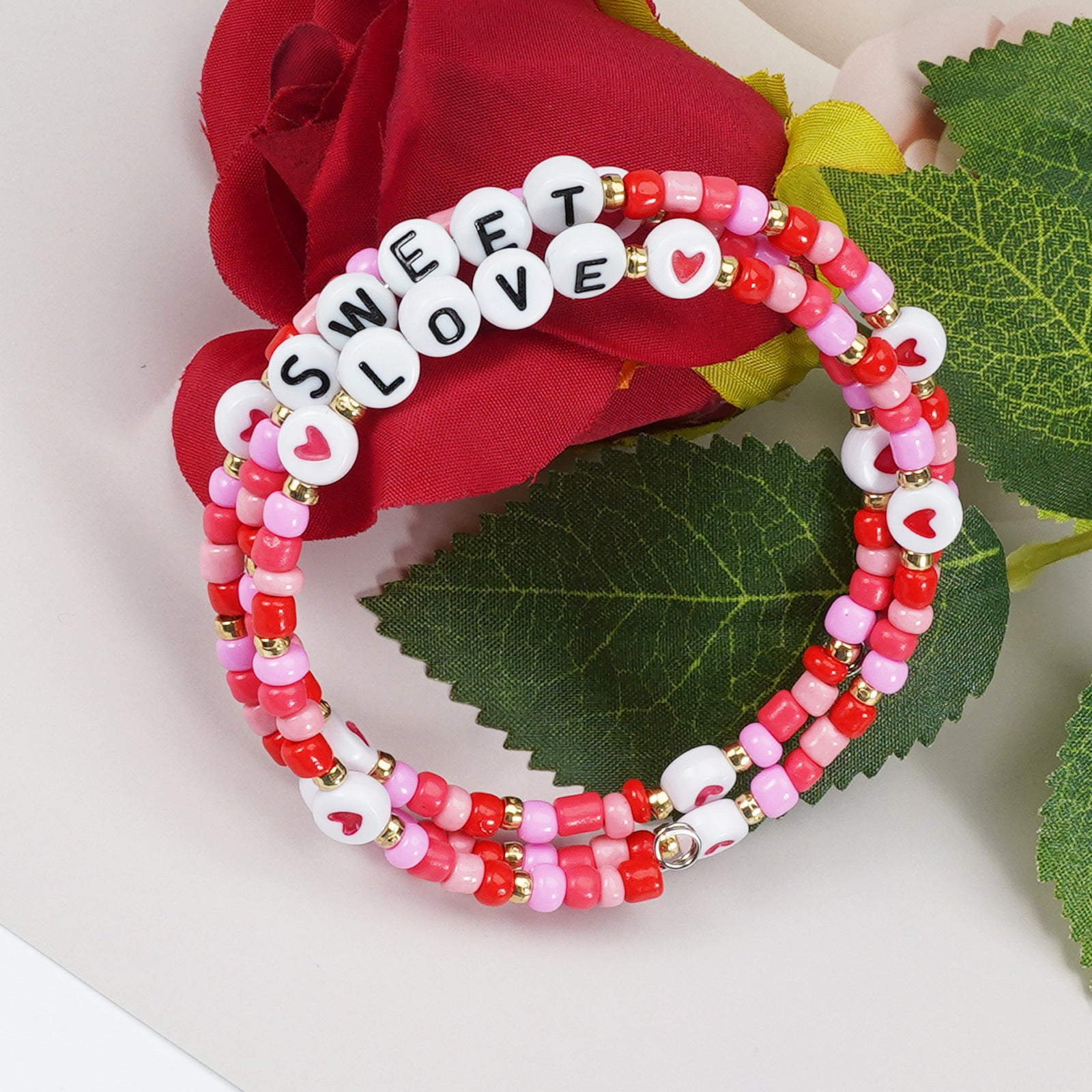 Wholesale Valentine' s Day  XOXO Soft y Love LOVE Soft y Bead Bracelet