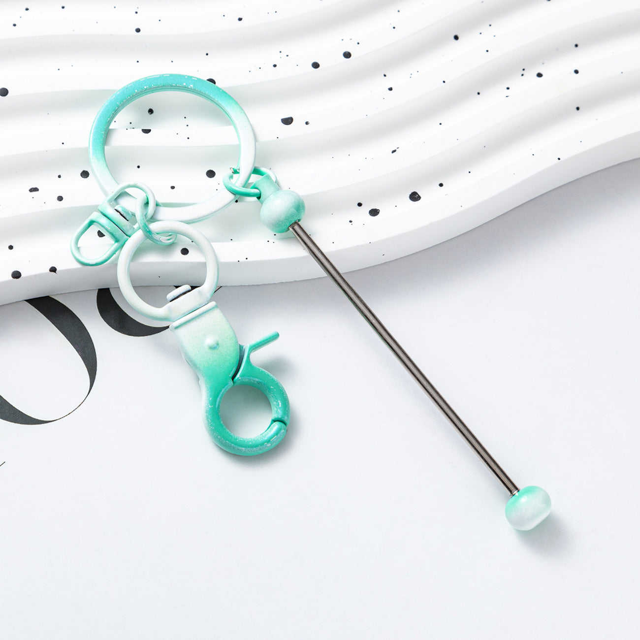 Wholesale Beadable Keychains Gradient Color DIY Beaded Keychains ACC-KC-HuaH009