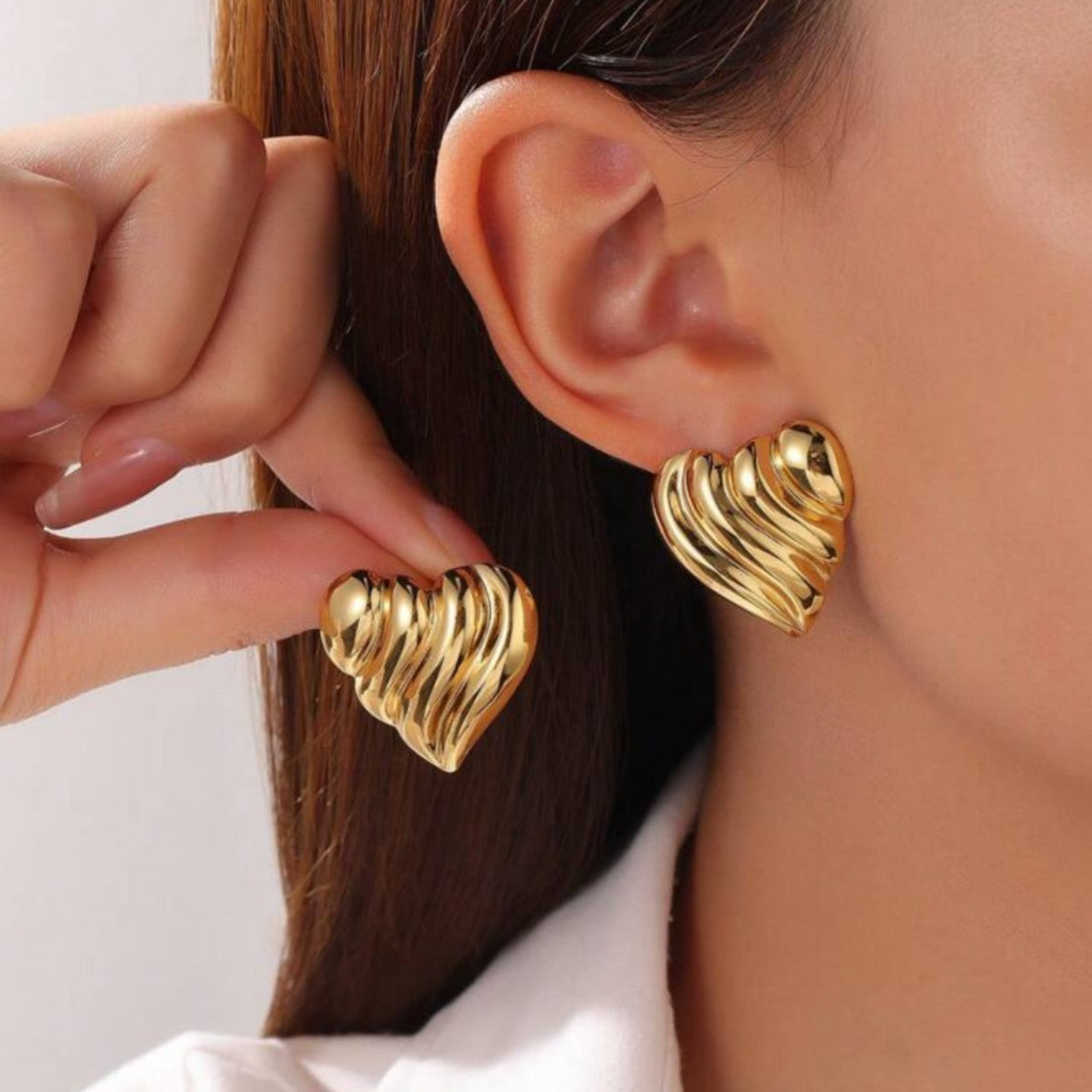 Wholesale Vintage Stainless Steel Electroplated Gold Geometric Earrings