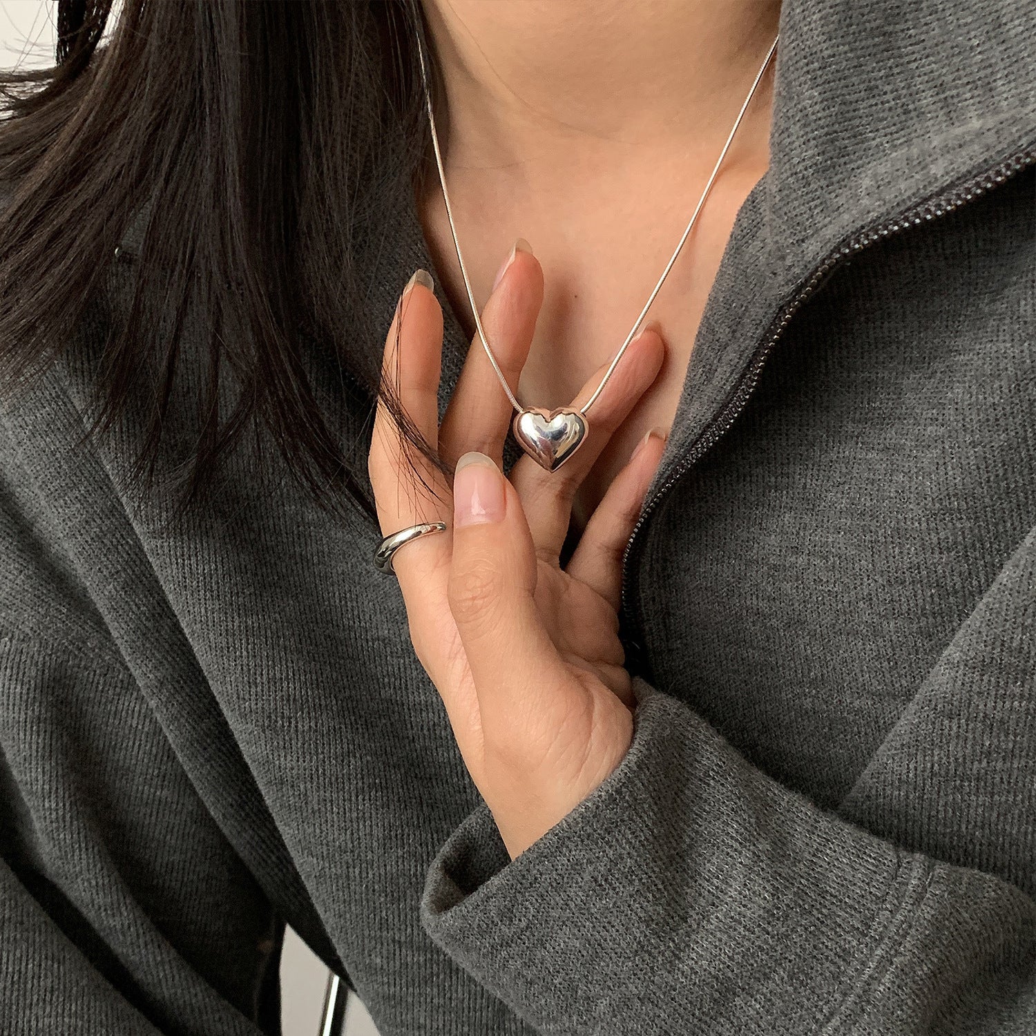 Wholesale  S925 Silver Sweet Love Necklace