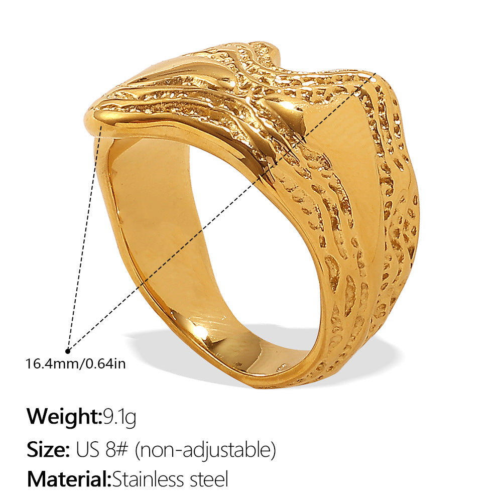 Wholesale  Simple Versatile High-End Rings Stainless Steel Minimalist Luxury Fashion Irregular Rings Jewelry