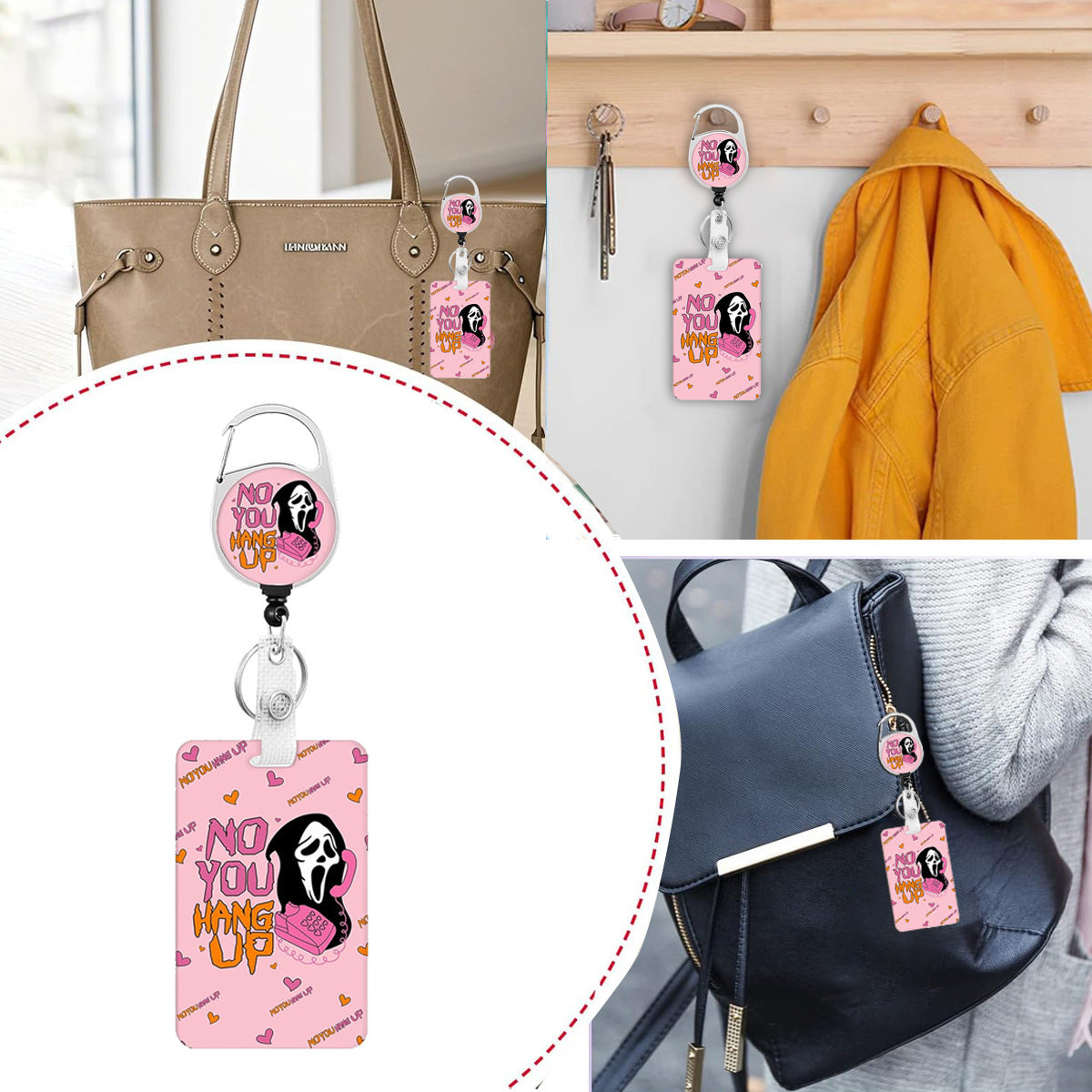 Wholesale Abs Telephone Skull Badge Carabiner Clip Jewelry Accessory  Gift