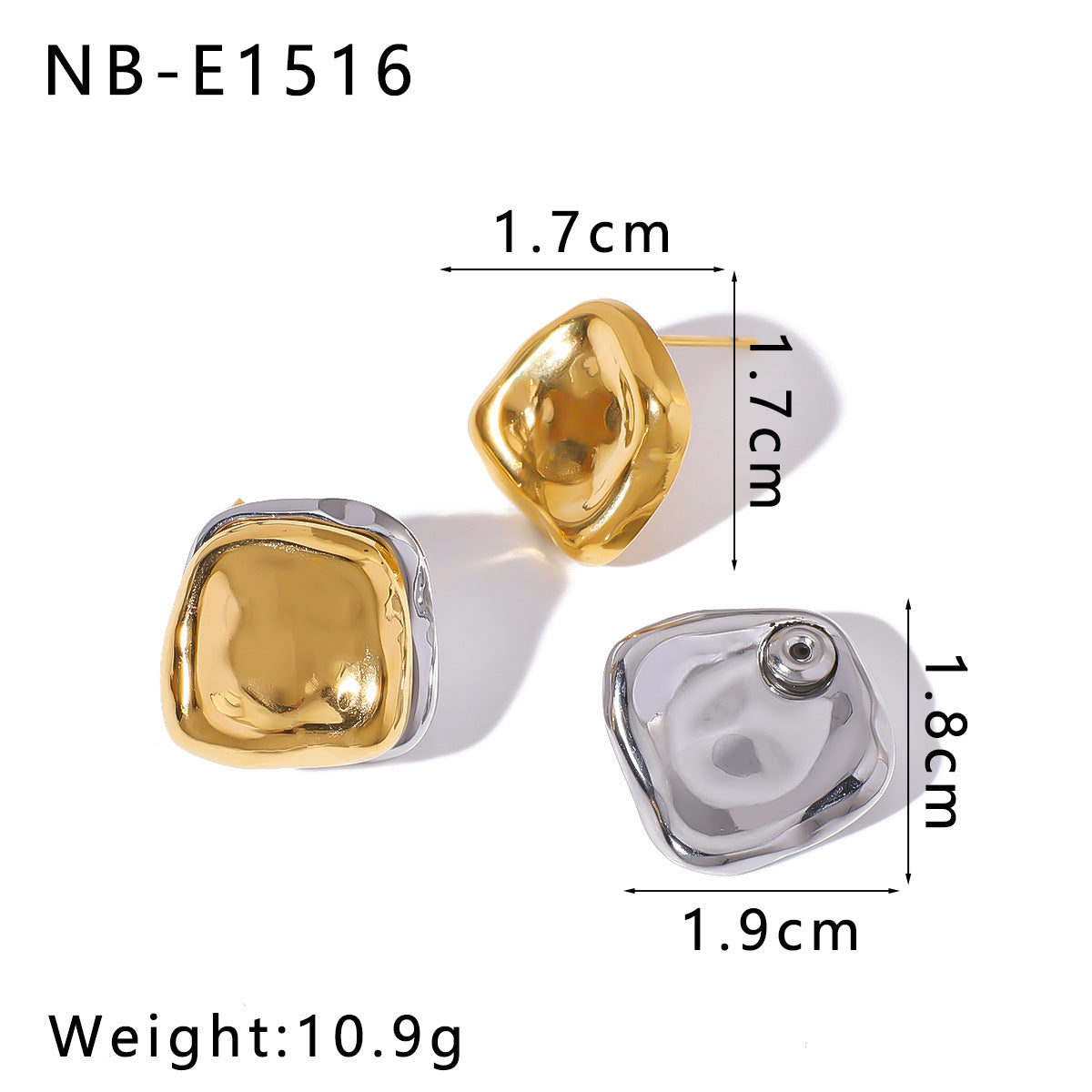 Großhandel leichte Luxus goldene Blume Dual-Use Edelstahlohrringe