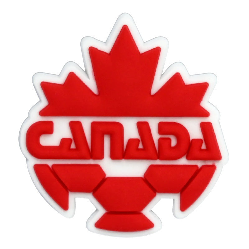 Wholesale Random 100pcs Football Club clogs   PVC Soft Rubber Shoe Buckle Decoration