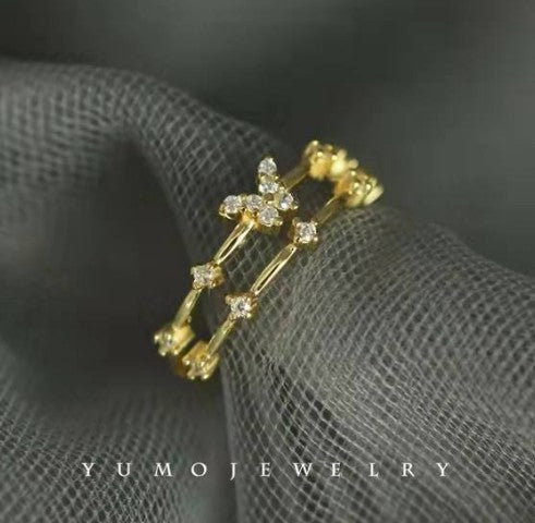 Wholesale alloy camellia flower ring