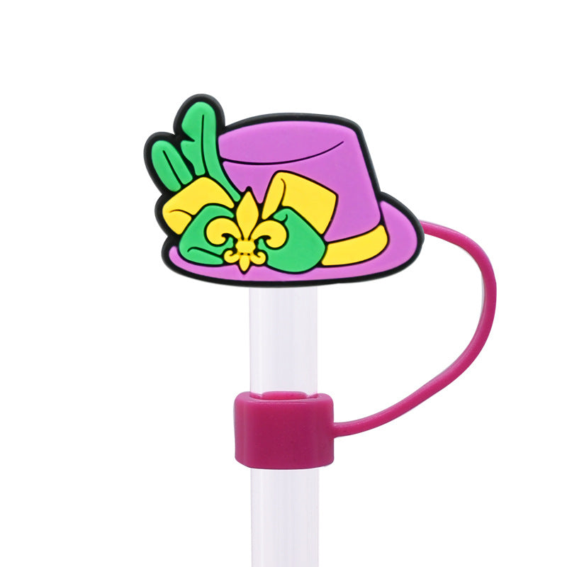 Wholesale Random 100pcs Carnival Series Straw Cover 10MM Straw Tube Cap