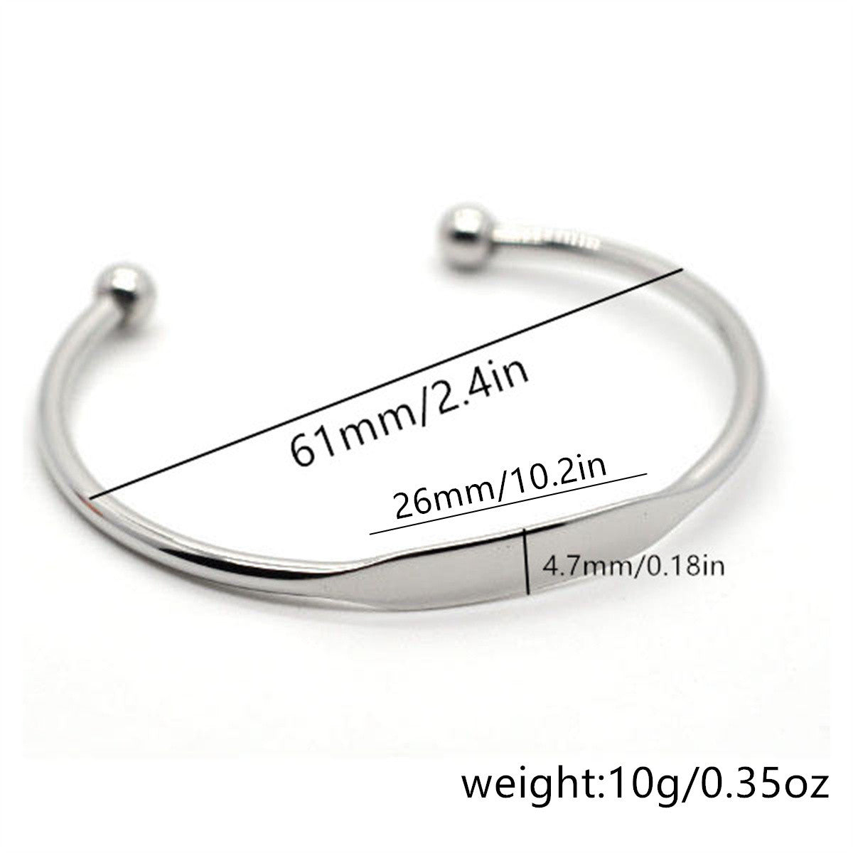 Bracciale con apertura a forma di C in acciaio inossidabile all'ingrosso