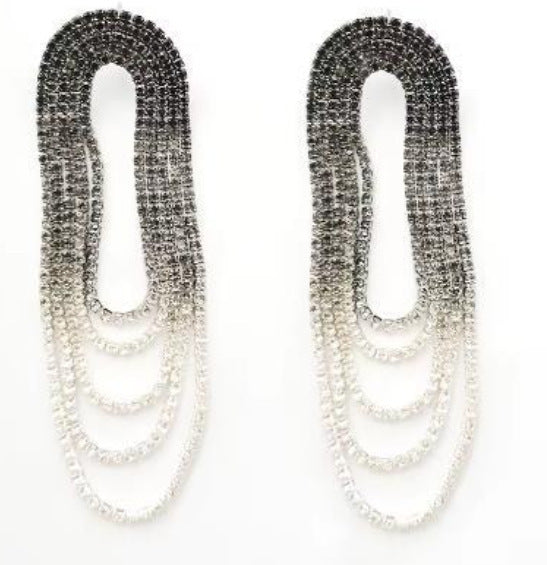 Wholesale  Luxury Shiny Rhinestone Long Earrings