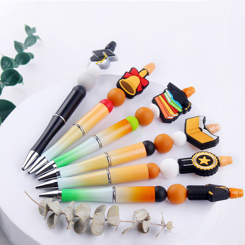 Wholesale  DIY Beaded Pen Creative Handmade Flower Silicone Beaded Pen