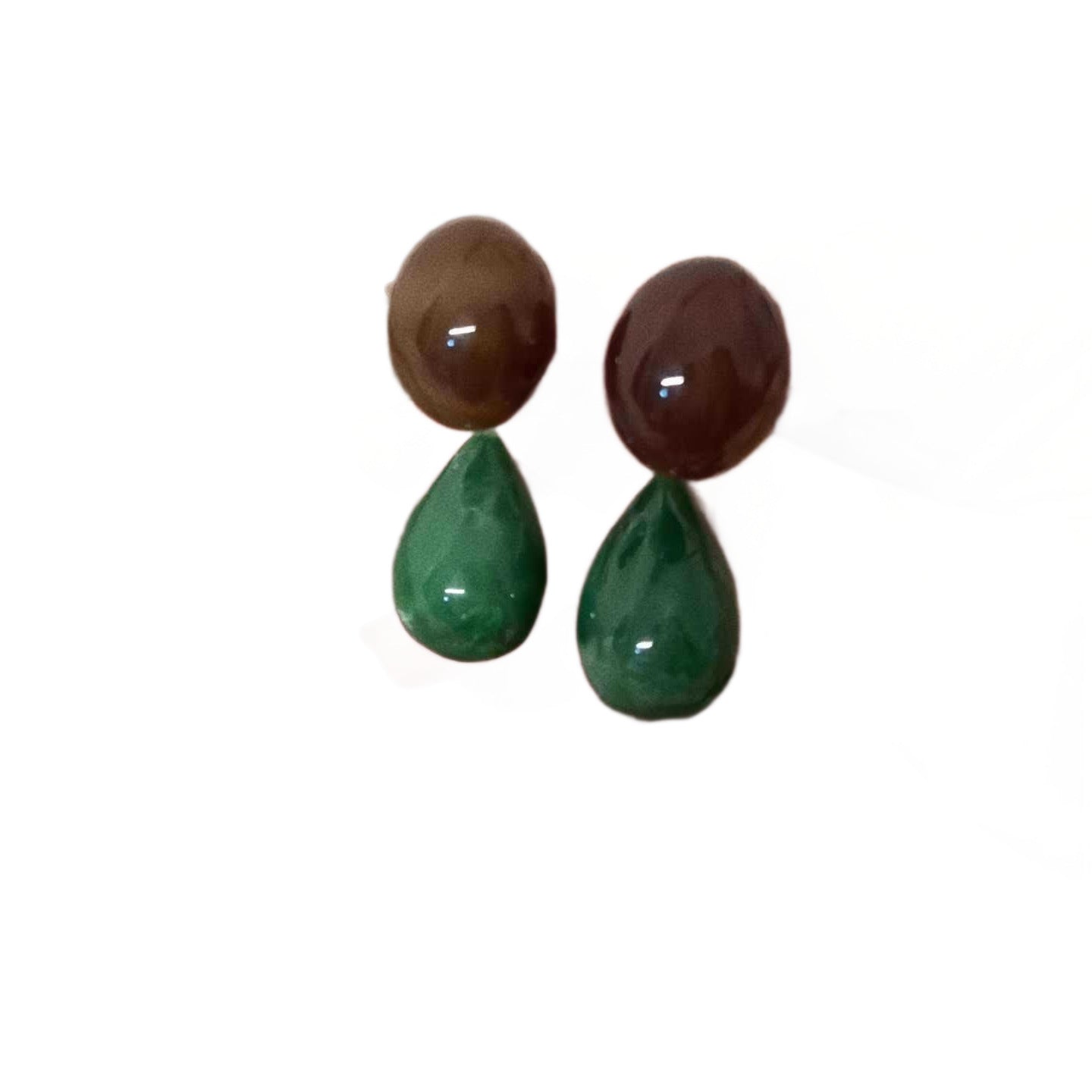 Wholesale Resin Electroplated Ear Studs French Light Luxury Geometric 2025 New Style Women' s Jewelry Accessory