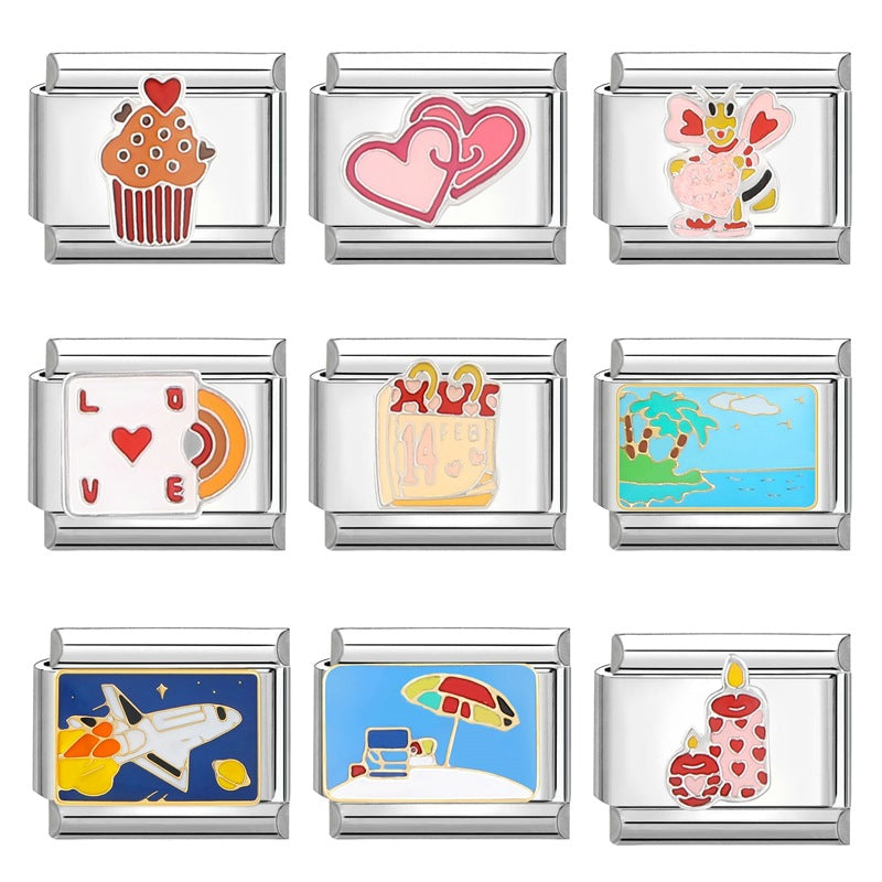 Wholesale Italian Charm Bracelet 9mm DIY Splicing Removable  Stainless Steel Composable Bracelet