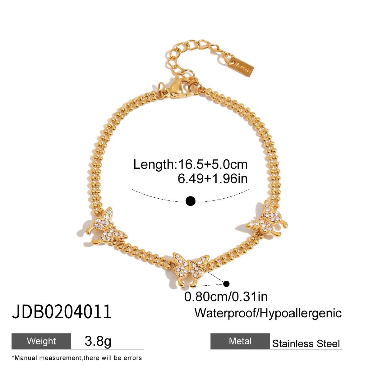Wholesale  18K Gold Stainless Steel Bracelet Round Pink Zirconium Round Bracelet