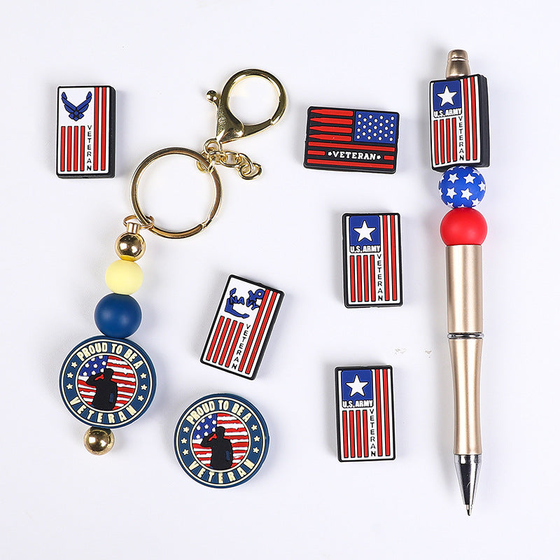 Wholesale 20pcs Veteran Silicone Beads Focal Beads DIY Bead Pen Accessories ACC-BDS-RongFa028