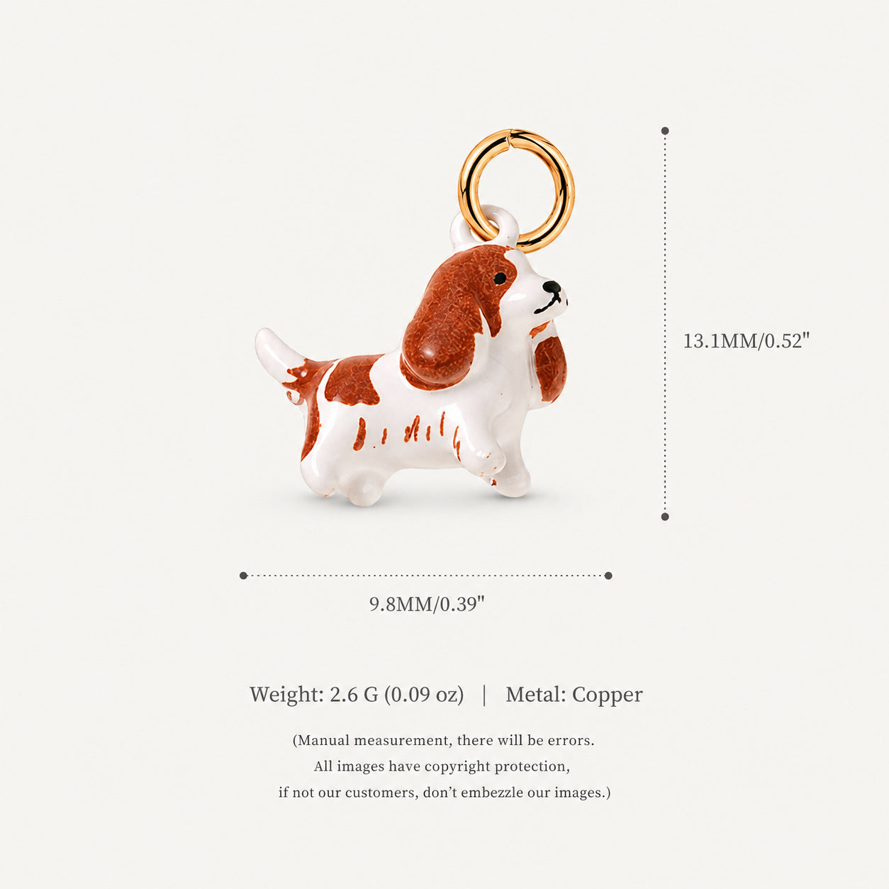 Wholesale Copper Electroplated Cute White Dog Cartoon Pendant Jewelry Accessory Gift
