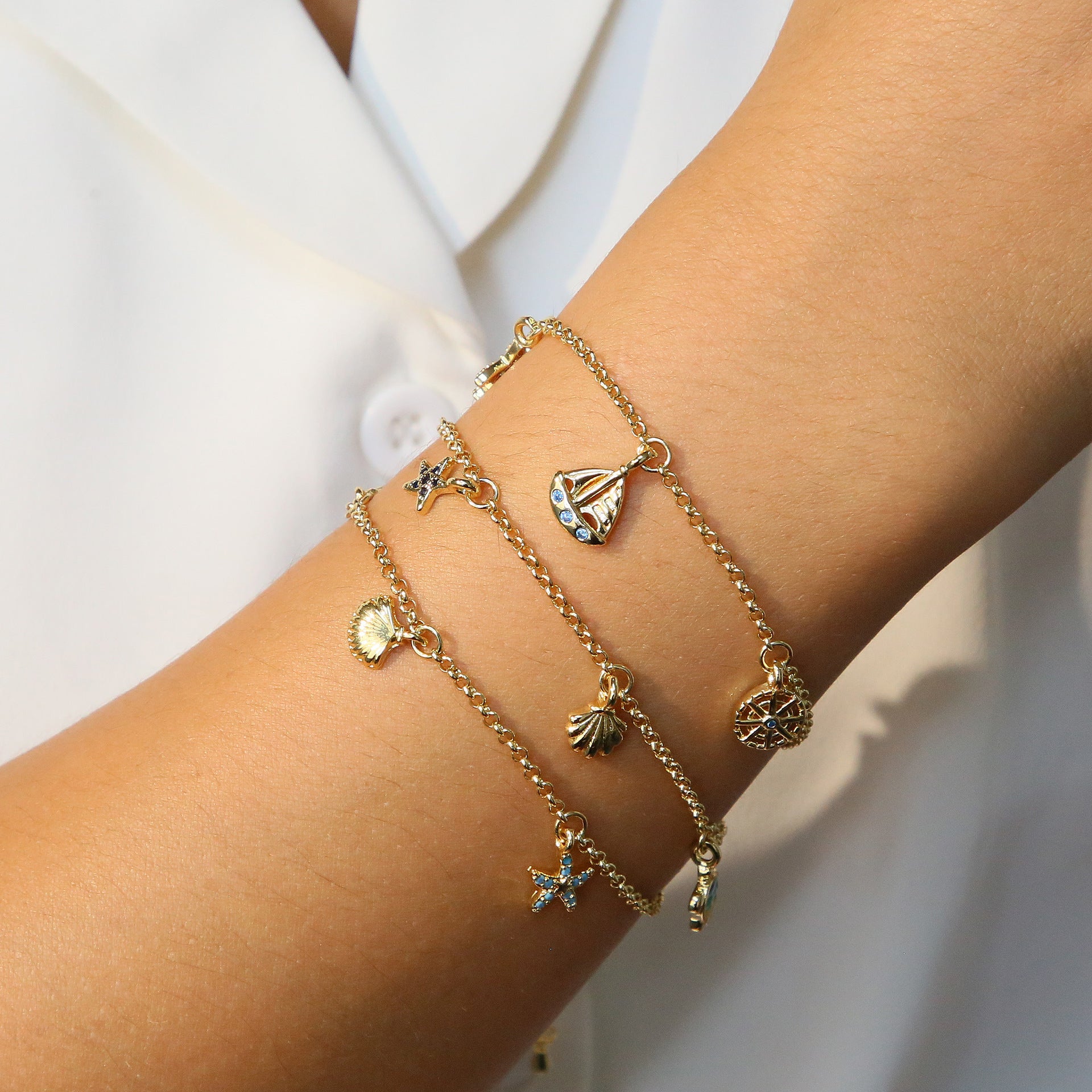 Wholesale Summer Fresh Style Bracelet Travel Series Oil Drop Airplane Camera Globe Travel Case Small Pendant Bracelet