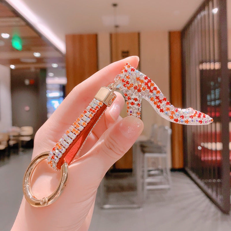 Wholesale Crystal High Heels Alloy Keychain Lanyard Keychain ACC-KC-ShuoT022