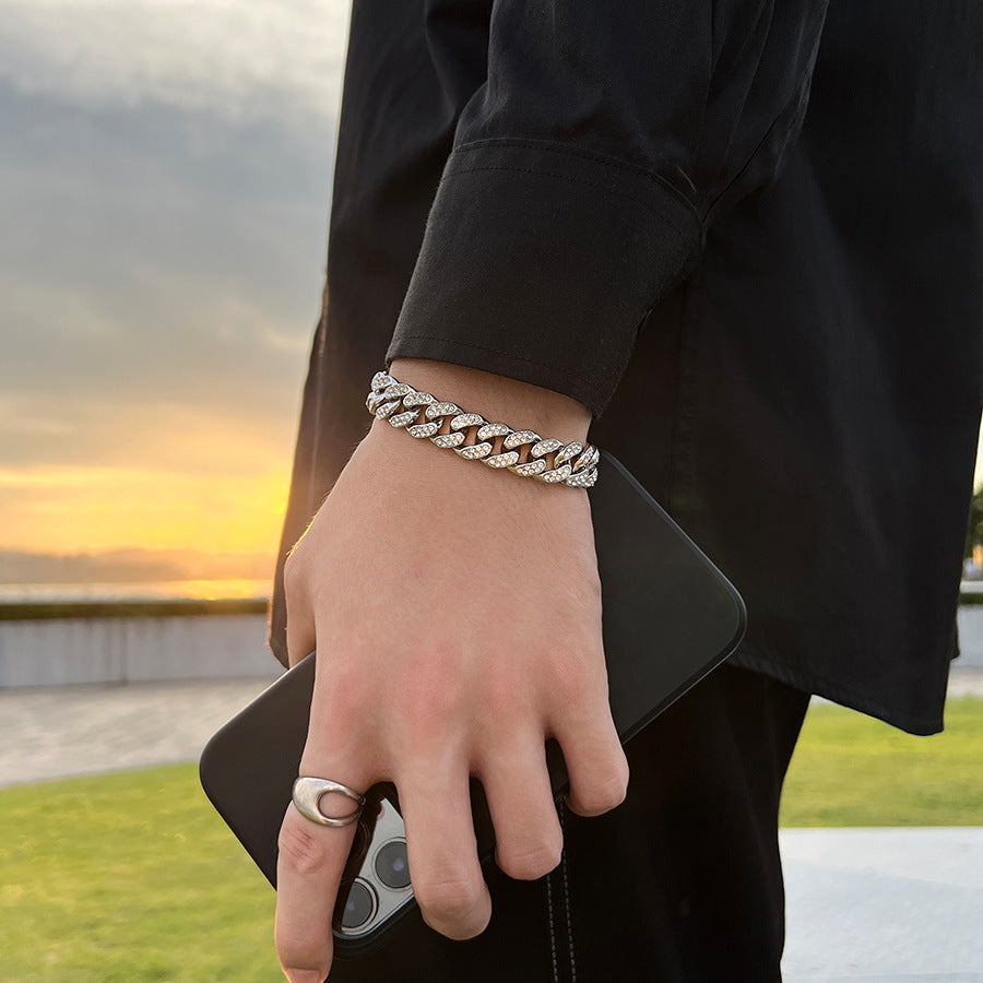 Wholesale Titanium Steel Cuban Men's Bracelet ACC-BT-Meihun002