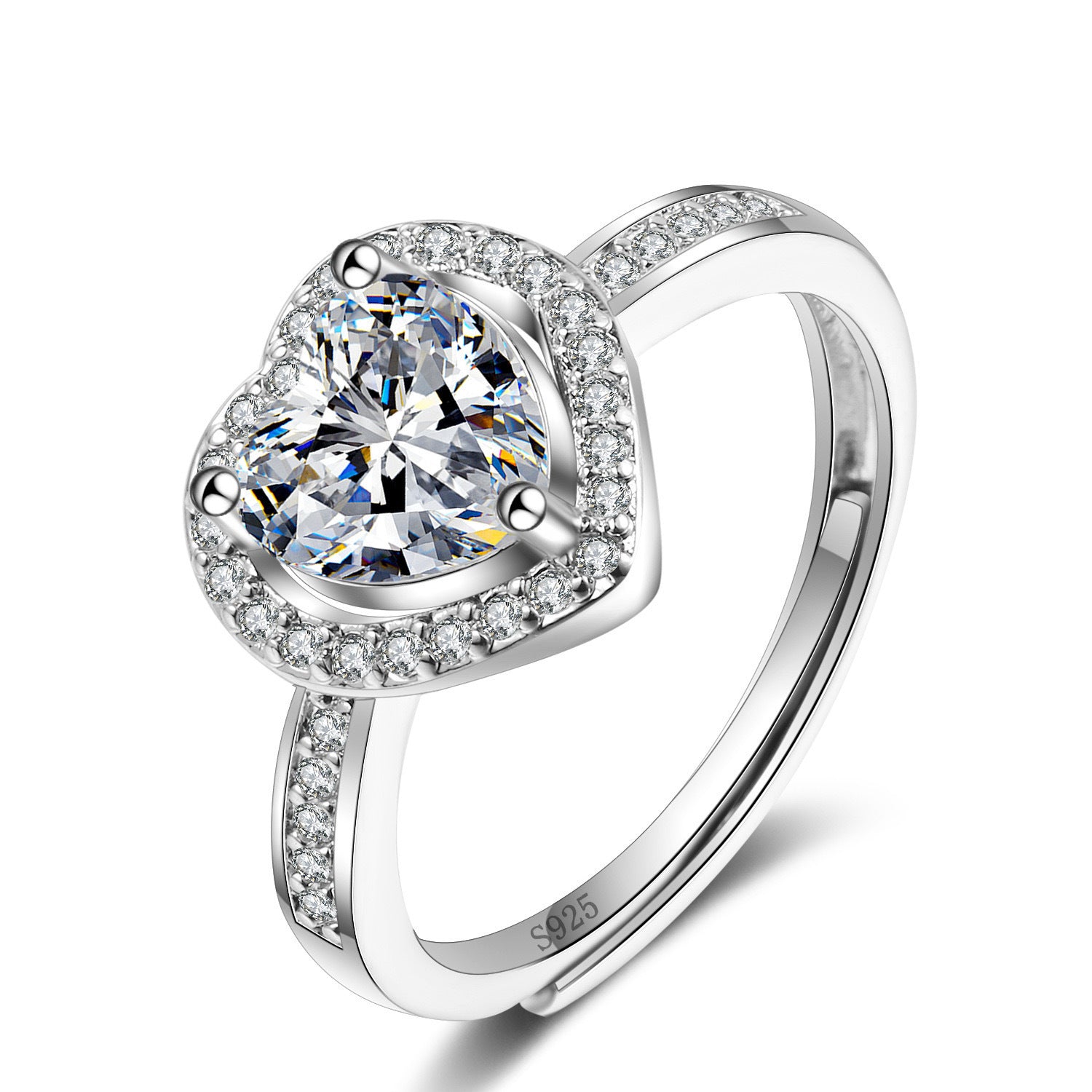 Wholesale Korean Style Pink Love Simulated Diamond Ring,  Fashion Jewelry Accessory for Party Gift Boutique