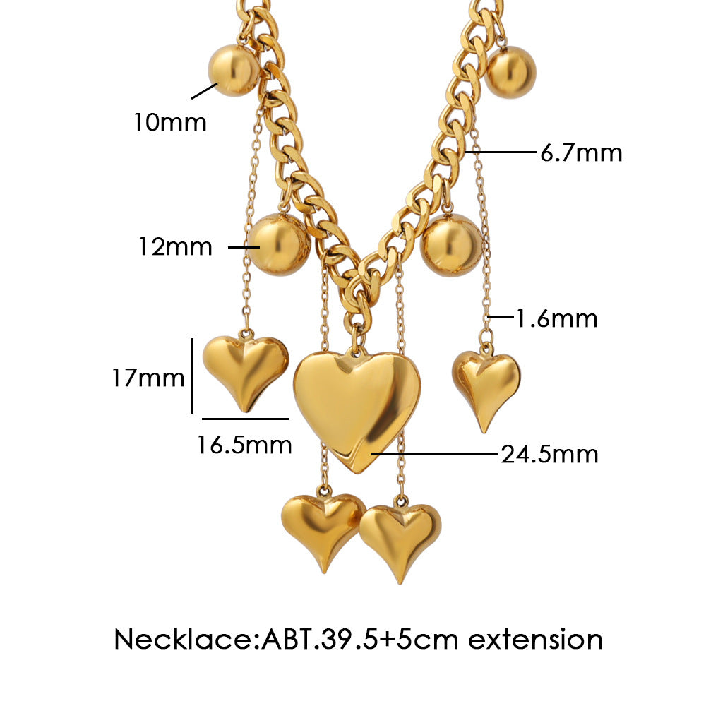 Wholesale Steel titanium rhinestone-encrusted triangle necklace