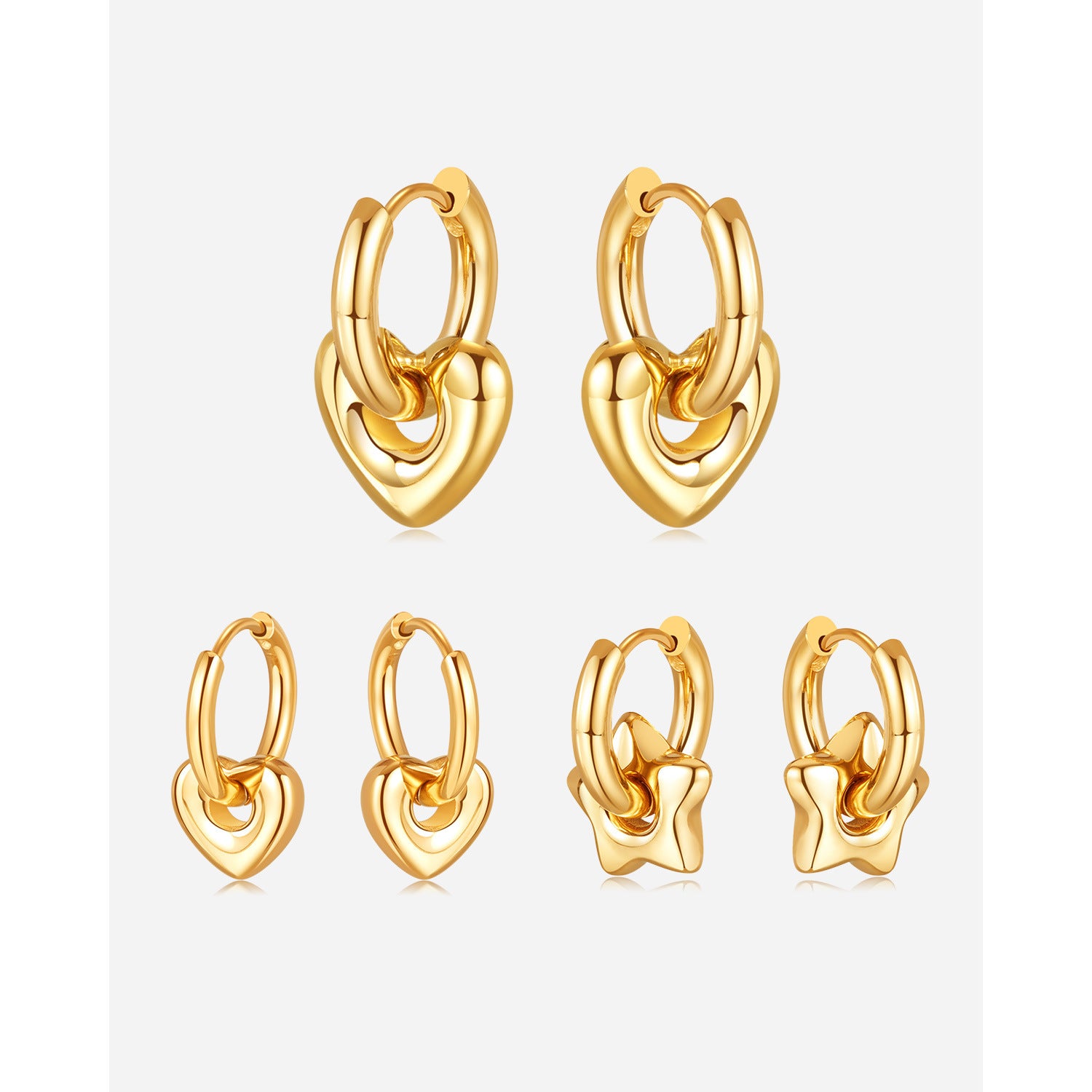 Wholesale Stainless Steel Ear Buckle Simple Love Five-pointed Star  Earrings