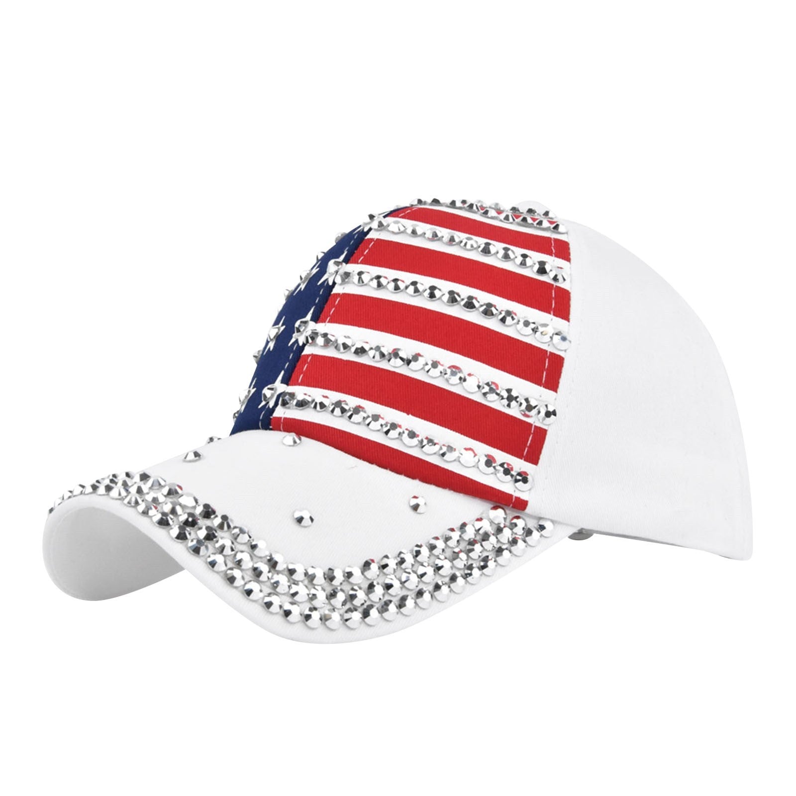 Wholesale  American flag Diamond Baseball washed Independence Day Summer  Hat