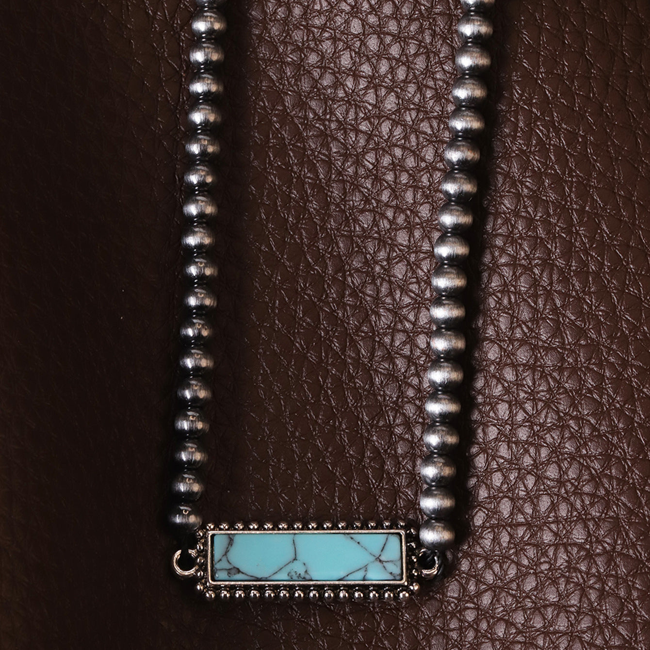 Wholesale Western Cowboy Turquoise Beaded Stackable Necklace,  Trendy Layering Jewelry Accessory