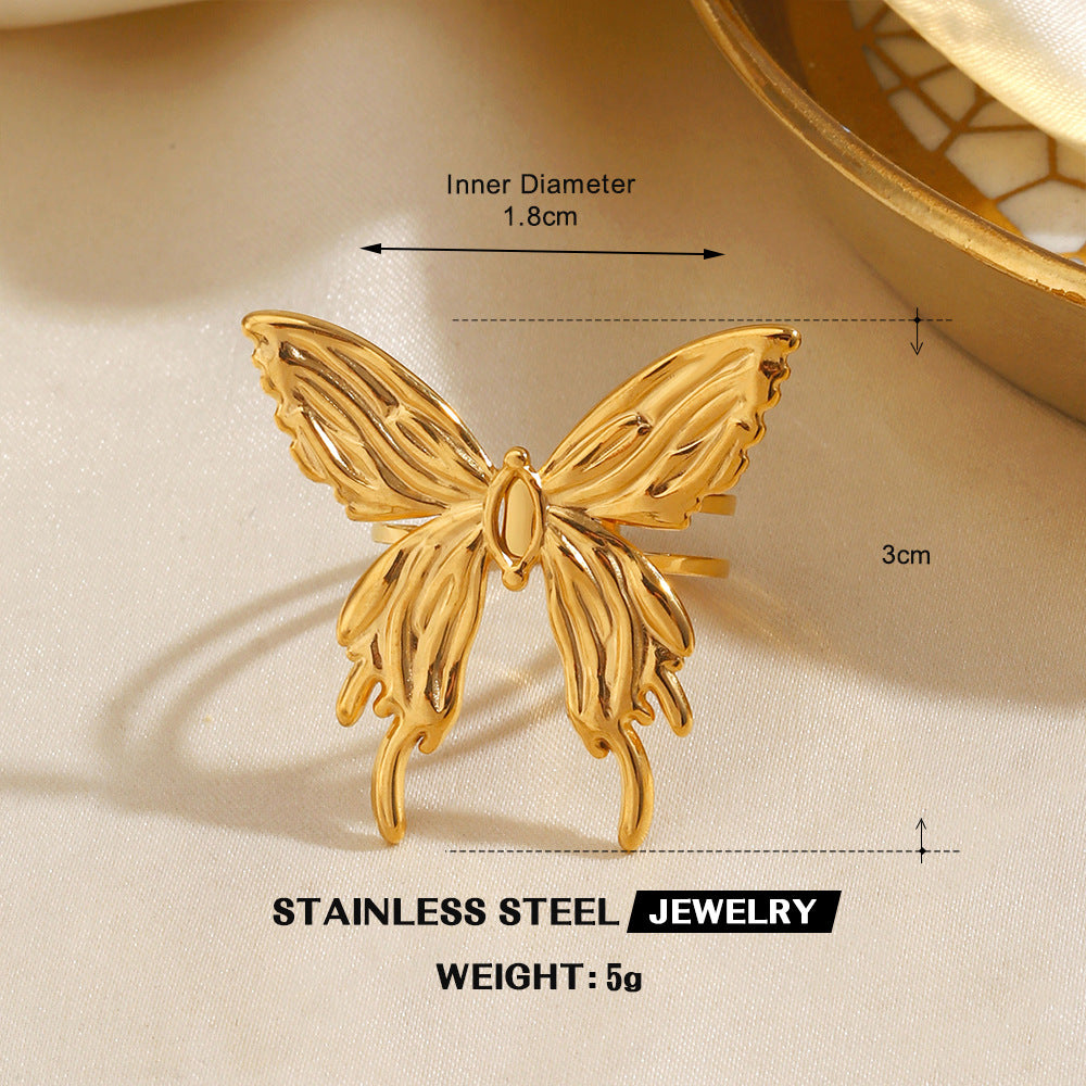 Wholesale Stainless Steel Fashion Rings with Heart,  Starfish,  and Butterfly Motifs Chic Jewelry Accessory for Gifts