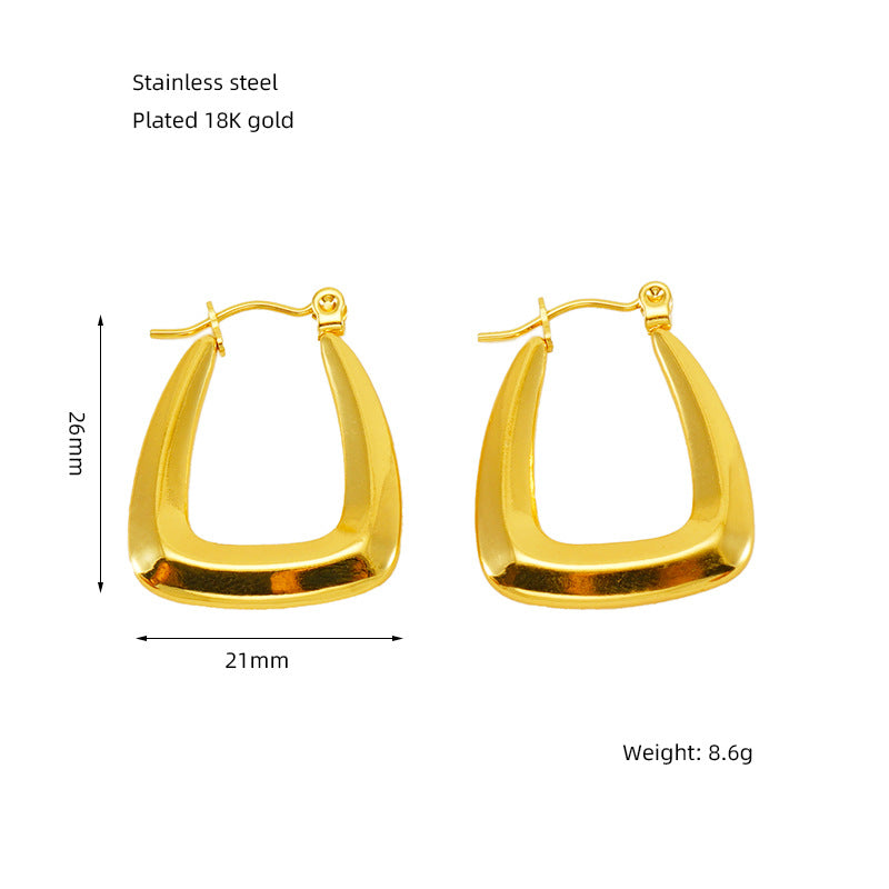Wholesale Stainless steel Golden Bow Retro Twist Earrings