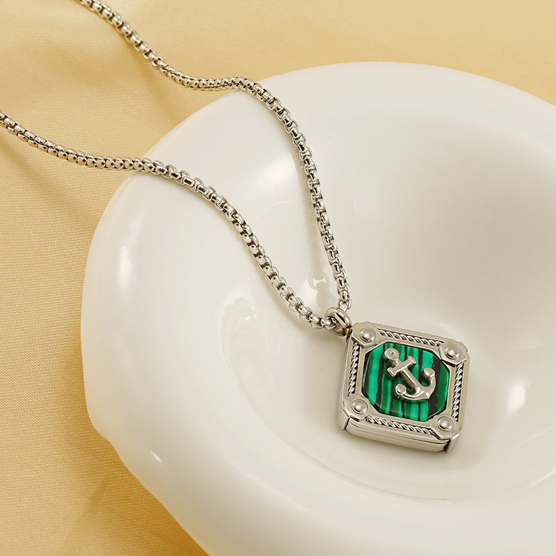 Wholesale Titanium Steel Anchor Necklace for Men ACC-NE-ZhongYao007