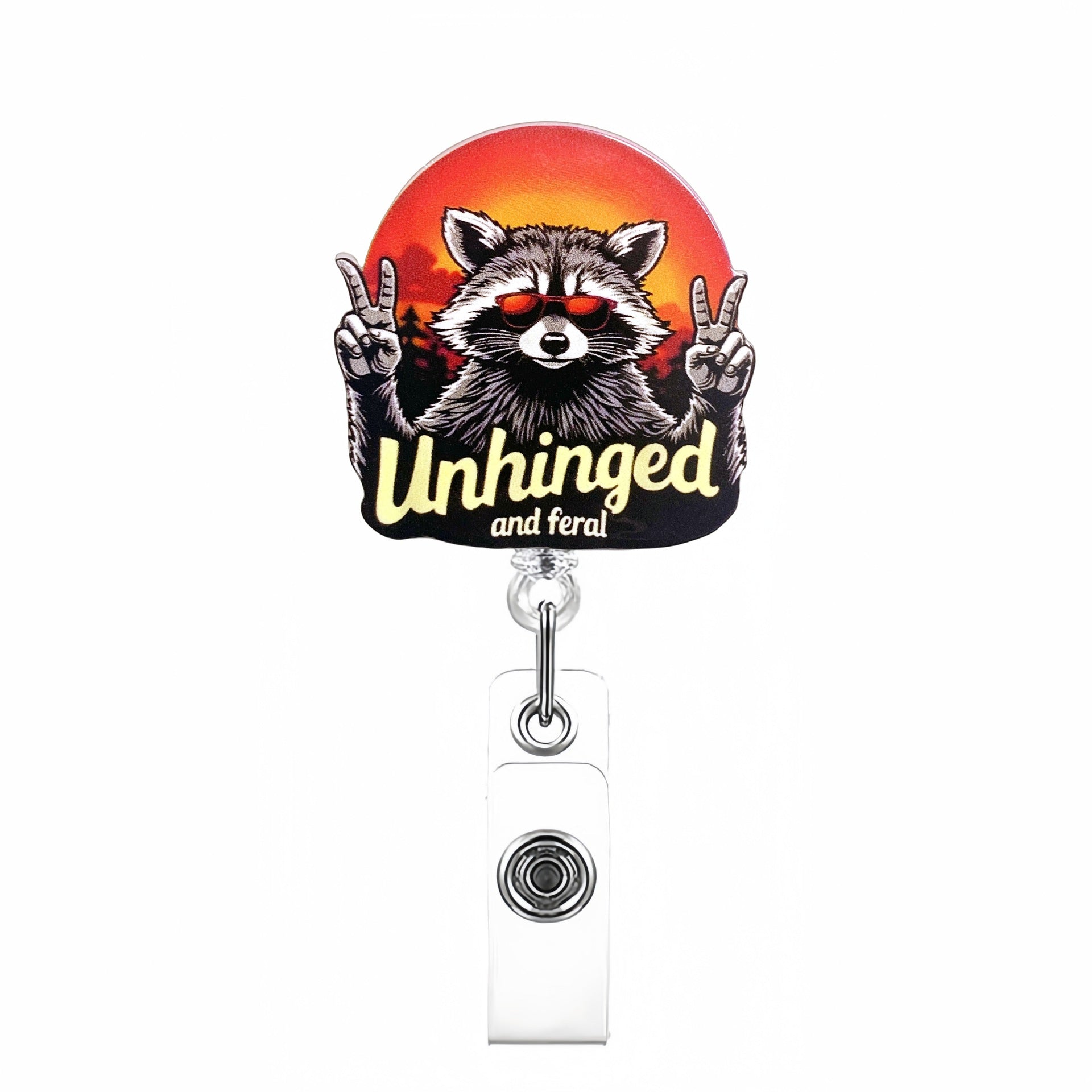 Wholesale Creative Red Panda Raccoon Badge Reels Keychains