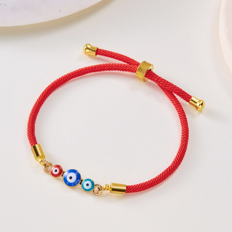 Wholesale Blue Demon Eye Alloy Adjustable Bracelet