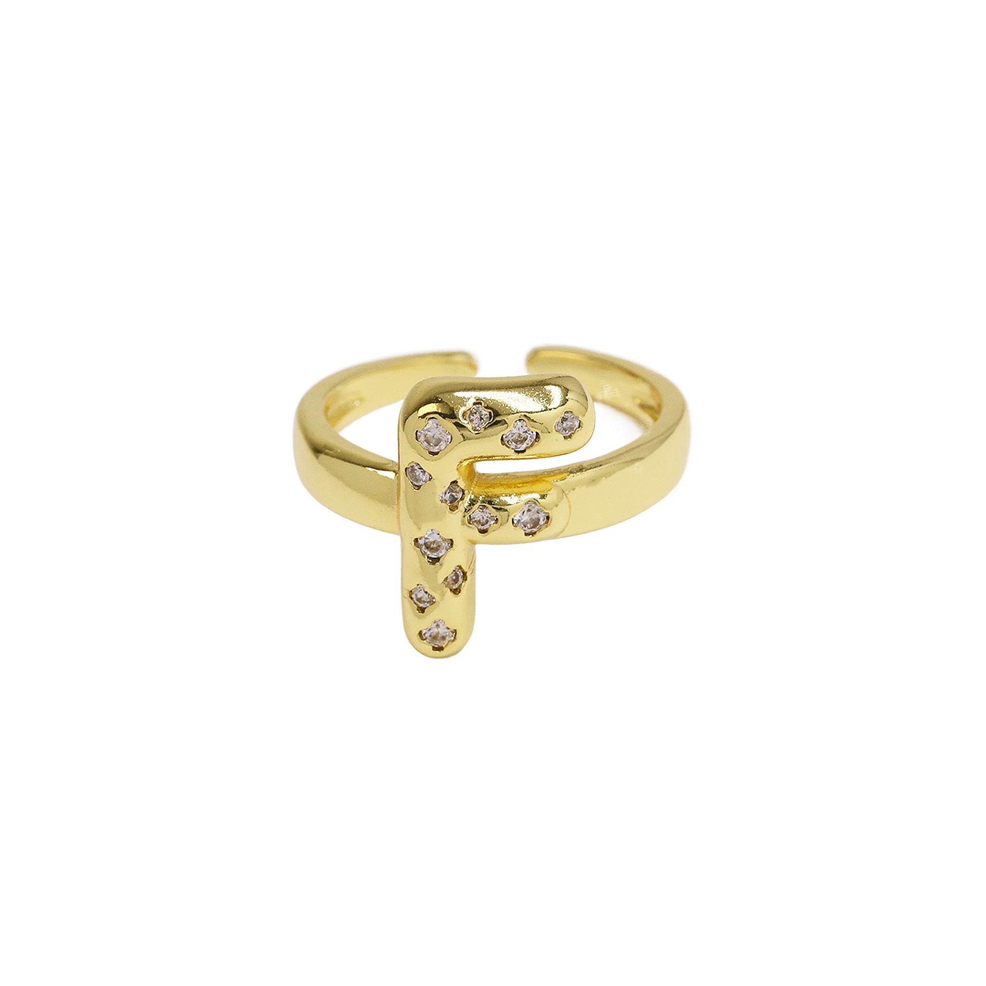 Wholesale Micro-inlaid Zircon Bubble Bubble Balloon Cute 26 English Letters Open Ring