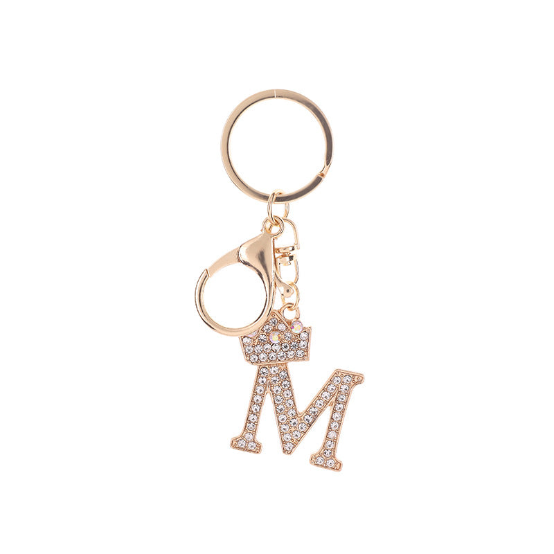 Wholesale Zinc Alloy Rhinestone Letter Keychain ACC-KC-YuanFei003