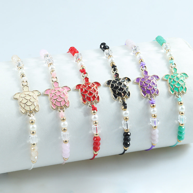 Wholesale Ocean Style Turtle Crystal Bead Bracelet - Fashion Jewelry Accessory for Gift
